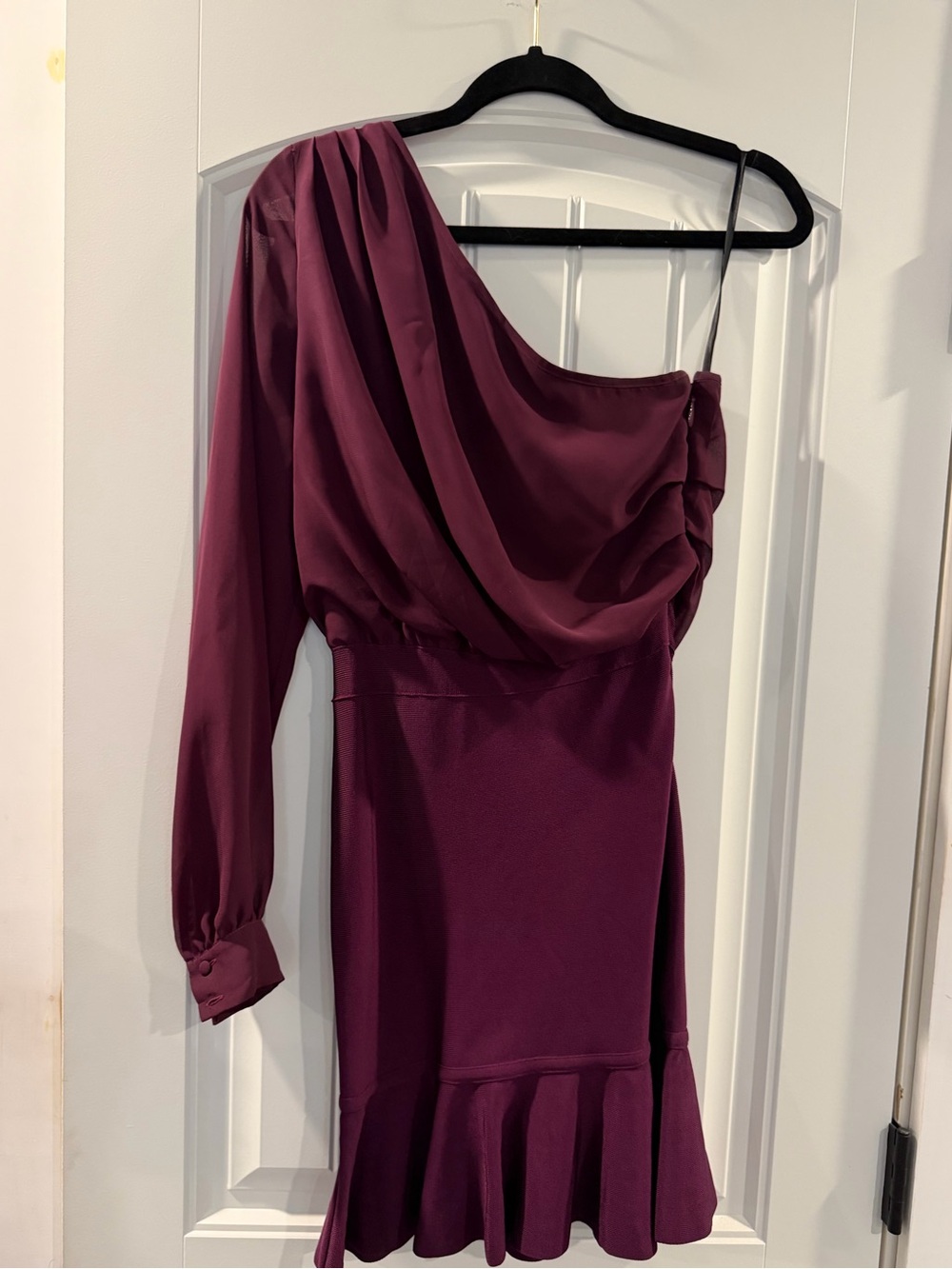 Bebe One-Shoulder Plum Women's Dress